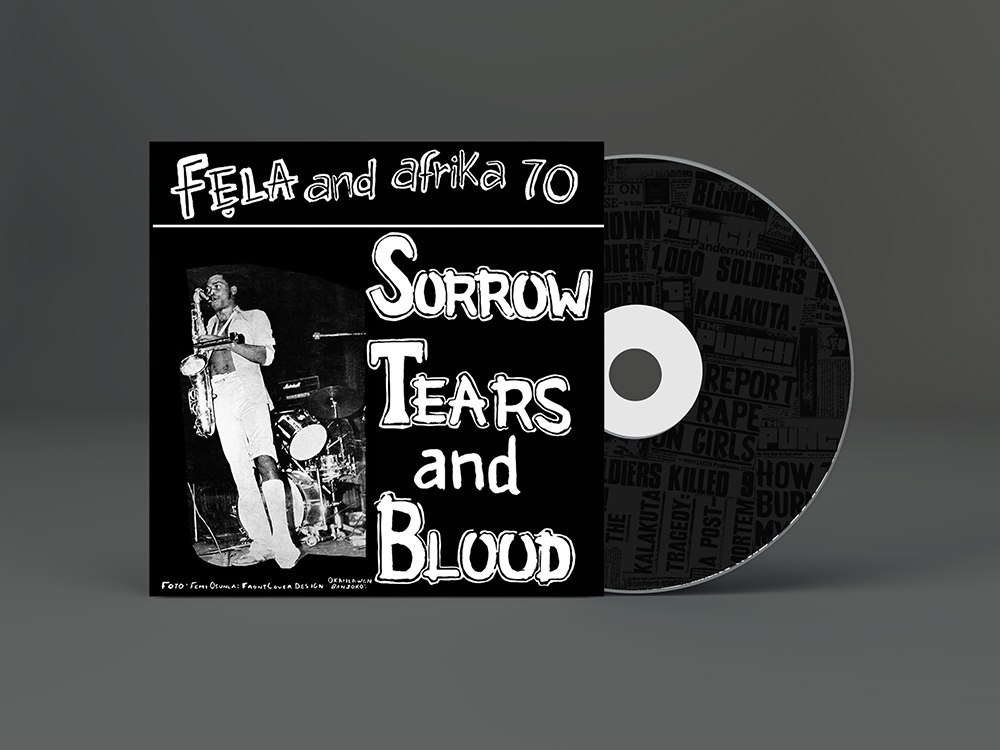 Fela Kuti - original Sorrow Tears And Blood - Afrobeat record - Cover design Babatunde Okanlawon Banjoko