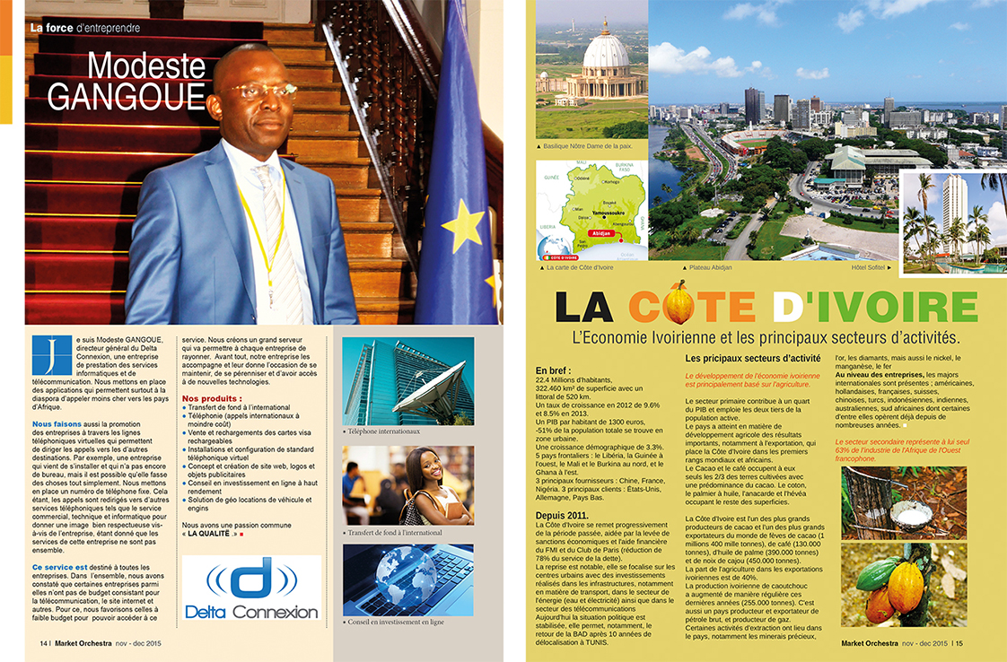 page 14 Force d'Entreprendre et page 15 La Côte d'Ivoire