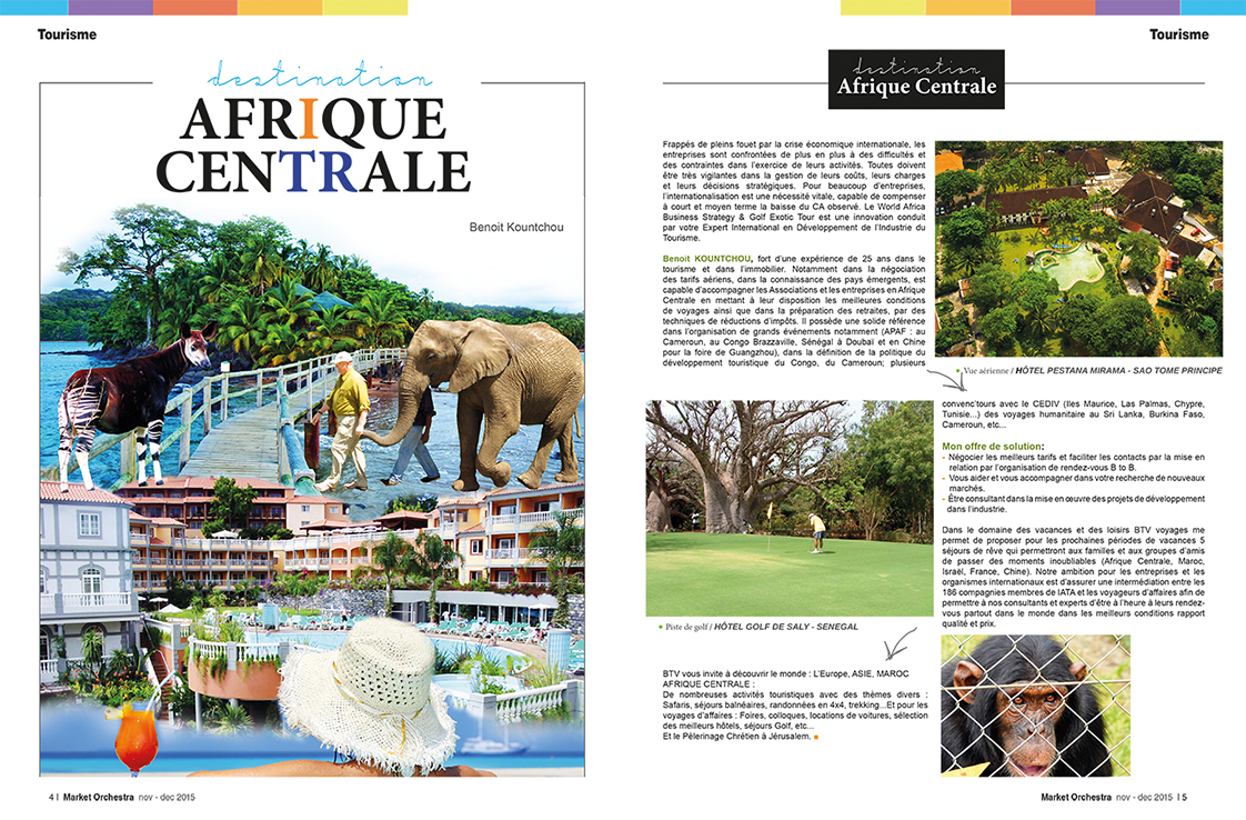 pages 4 et 5 Tourisme: Destination Afrique Centale