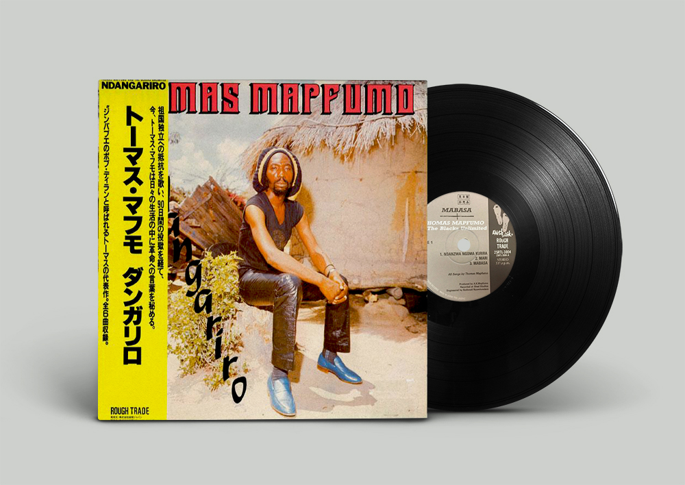 Thomas Mapfumo - Ndangariro - Earthworks Records Logo and Label design Babatunde Banjoko