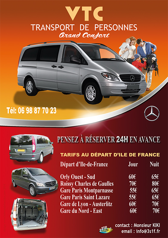 VTC transport de personnes de 3s1f - design Babatunde Banjoko