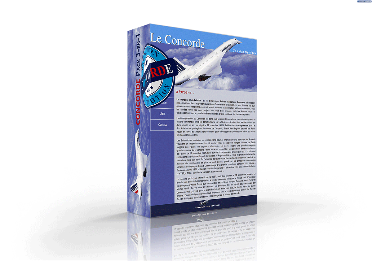 Packaging 3D boîte de jeux Concorde