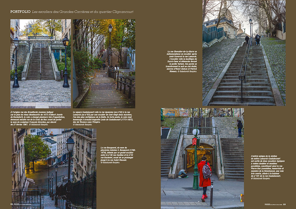 Pages 32-33 : Les escaliers des grandes carrières et du quartier Montmartre, Déc, 2021