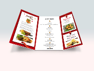 Verso plaquette 3D Menu réveillon de nouvel an