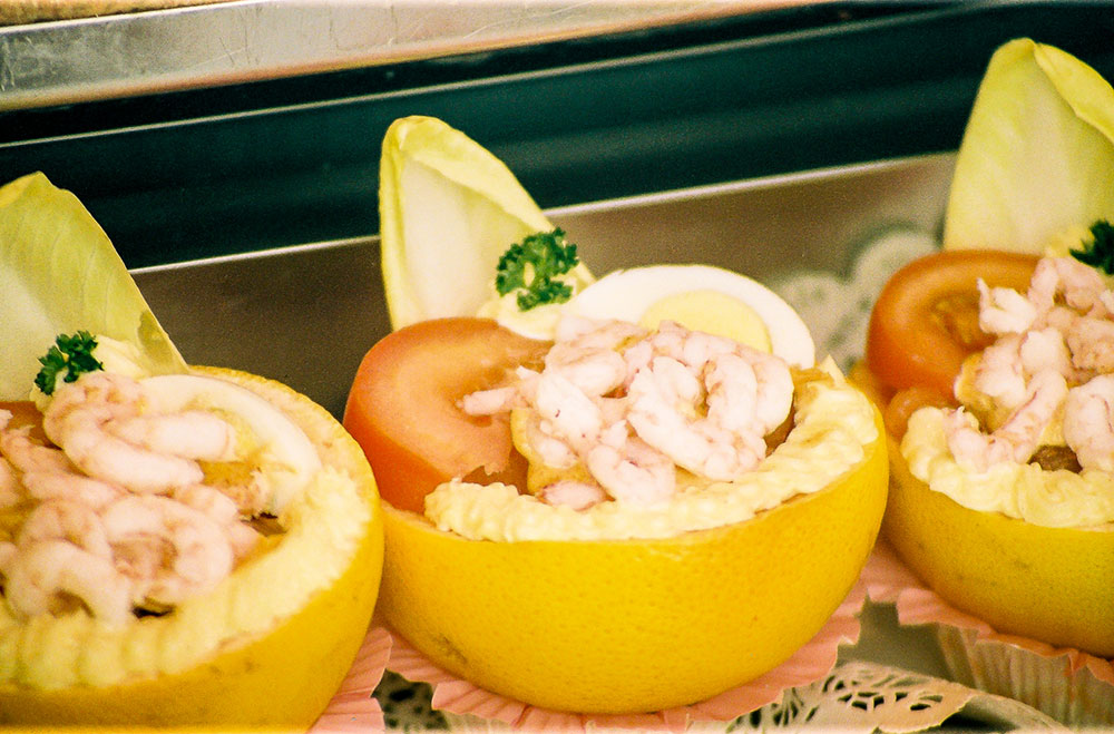 Pomplemousse tomates crevettes 